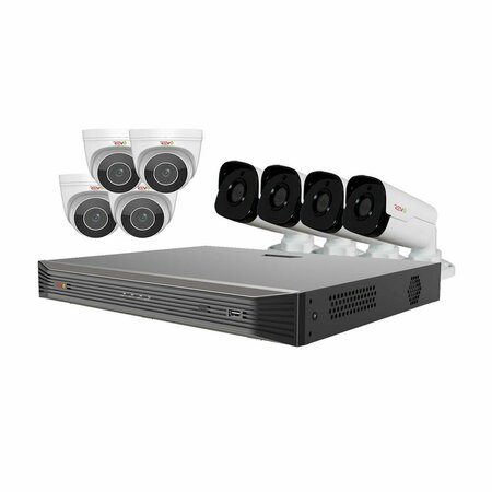 REVO AMERICA Ultra HD Audio Capable 16 Channel Surveillance System with 8 4 Megapixel Cameras RU162BNDL-3